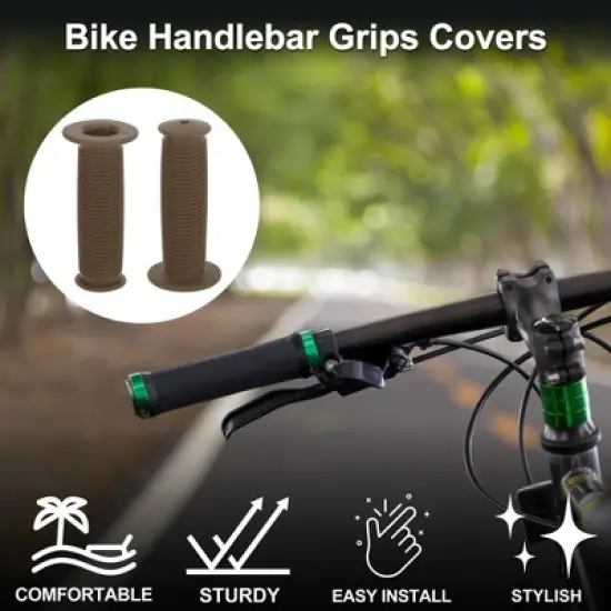 Unique Bargains Bike Handlebar Grips Covers 3.94" Brown 1 Pair image {1}
