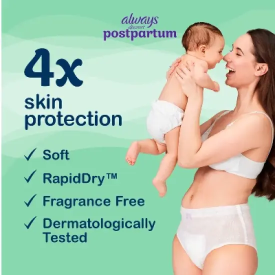 Always Discreet Postpartum Underwear Maxi Pad - Large - 14ct image {6}