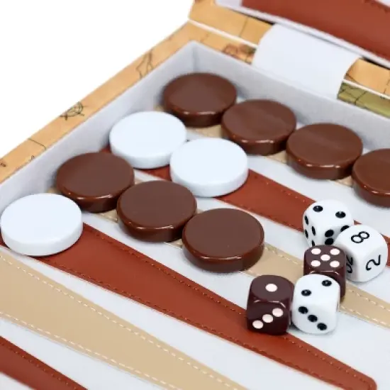 WE Games Map Design Backgammon Set - 18 Inch with Stitched Points image {5}