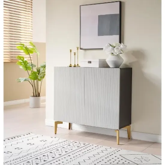 Kings Brand Furniture 2-Door Storage Cabinet, Accent Sideboard Buffet, Coffee Bar Console Table image {4}