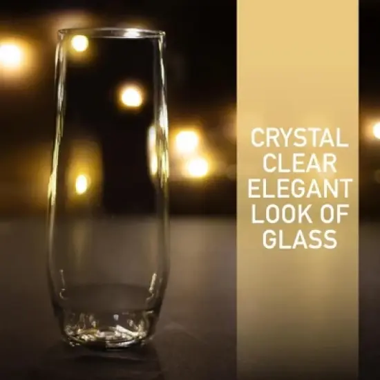 Unbreakable 12 oz Champagne Flutes (Set of 8) - 100% Tritan Reusable Mimosa & Champagne Glasses - Cocktail Glasses for Hosting Parties Indoors & Out image {3}