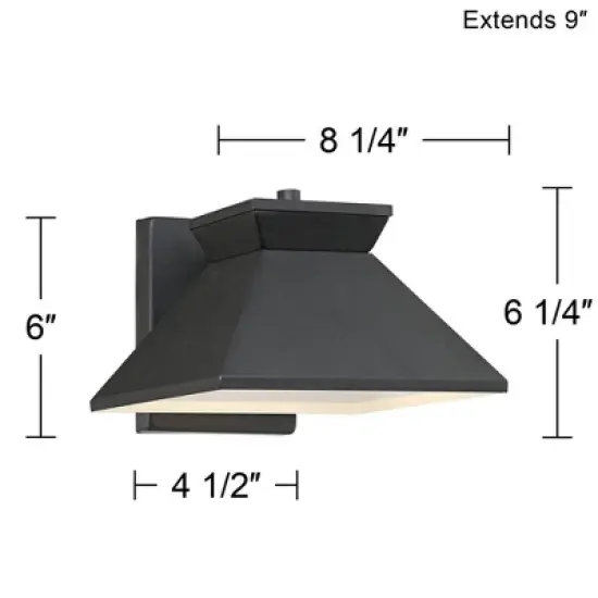John Timberland Whatley Rustic Industrial Outdoor Wall Light Fixtures Set of 2 Black Metal LED 6 1/4" for Post Exterior Barn Deck House image {3}