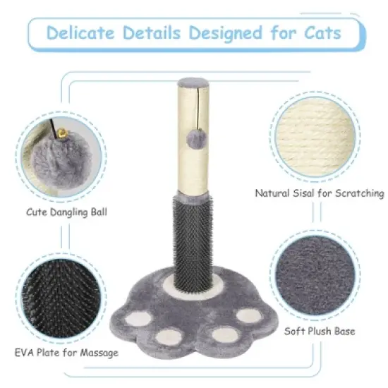 Costway 20.5'' Tall Cat Scratching Post Claw Scratcher w/ Sisal Rope & Plush Ball image {7}