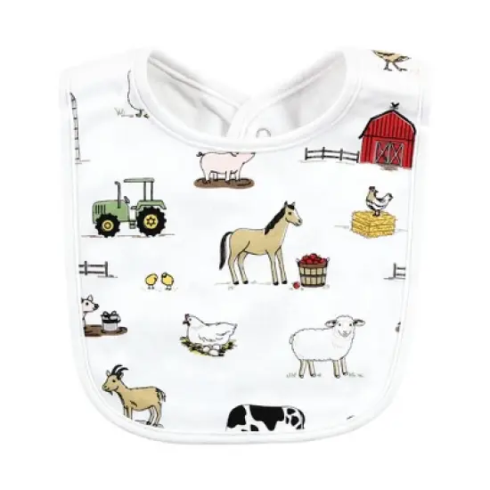 Hudson Baby Infant Boys Cotton Bibs, Boy Farm, One Size image {4}