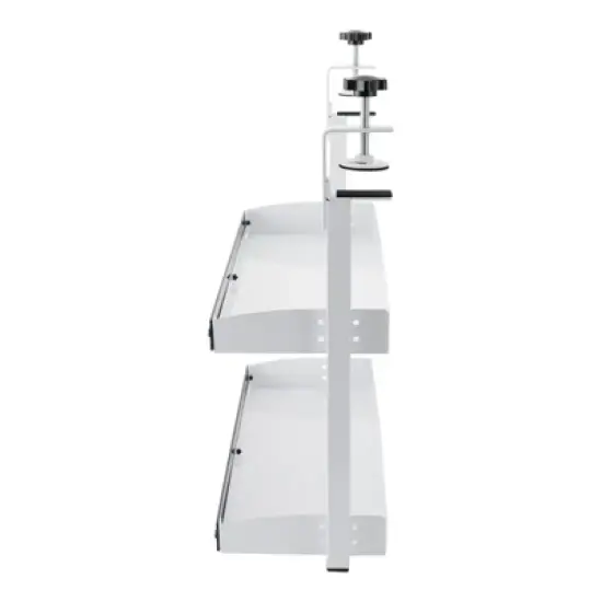 YIYIBYUS Clamp-on Desk Shelf, 2-Tier Shelving with Adjustable Storage Tray image {4}