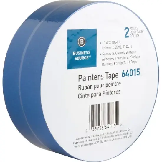 Business Source Painters Tape Multisurface 1"x60 Yards 2 Roll/PK BE 64015 image {1}