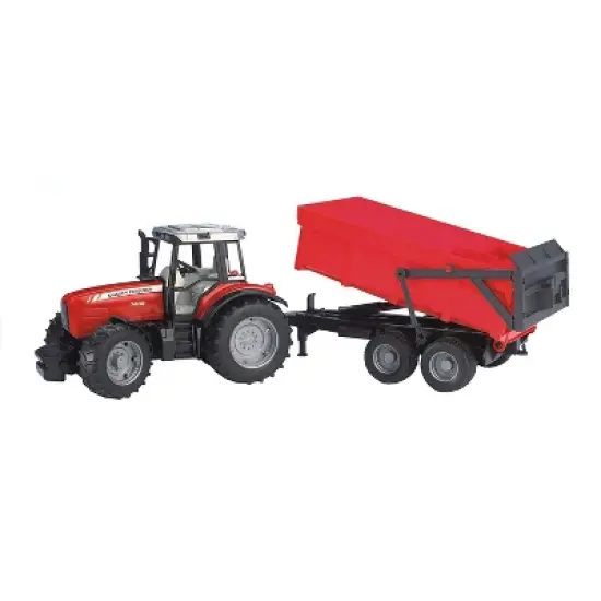 Bruder Massey Ferguson 7480 with tipping trailer image {4}