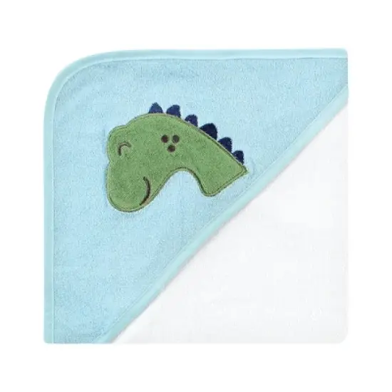 Hudson Baby Infant Boy Animal Hooded Towel 3pk and 15 Washcloths, Dinosaur, One Size image {2}