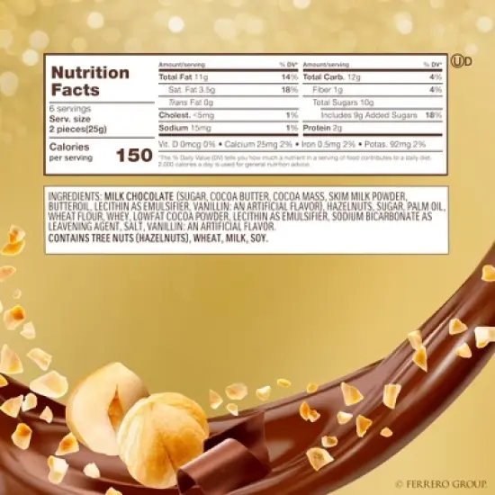 Ferrero Rocher Fine Hazelnut Chocolate Candy - 5.3oz/12ct image {1}