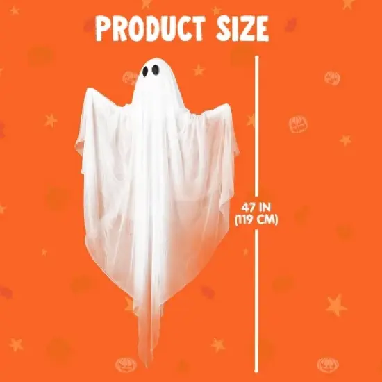 Joyfy Halloween Hanging Ghost Outdoor Decoration, 47&rdquo; LED Light Hanging Ghost Halloween Hanging Decoration for Indoor Outdoor Party Decor image {4}