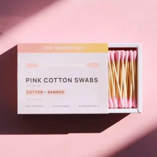 Mei Apothecary Biodegradable Pink Cotton Swabs - 200ct image {4}