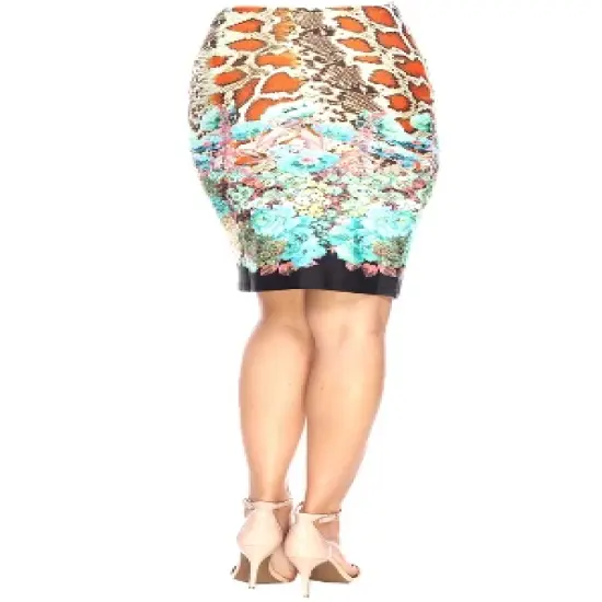 Women's Printed Pencil Skirt - White Mark image {2}