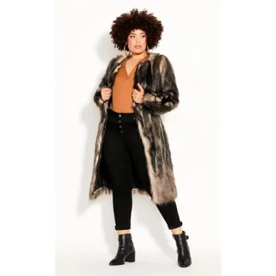 Women's Plus Size 70's Diva Coat - black | CITY CHIC image {5}