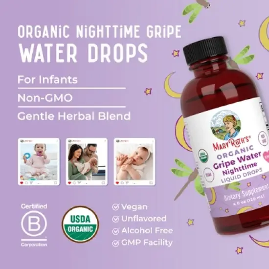 MaryRuth's Infant Gripe Water Nighttime Drops, Unflavored, Org, 4 oz image {9}