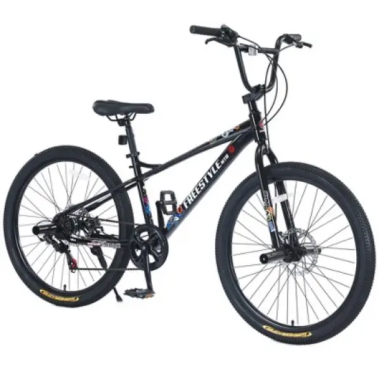 26 Inches Kids Bike, 7-Speeds Children Bicycle For Boys Girls Age 12+ Years With Double Disc Brakes, Sturdy Carton Steel Frame, Easy Assembly image {7}