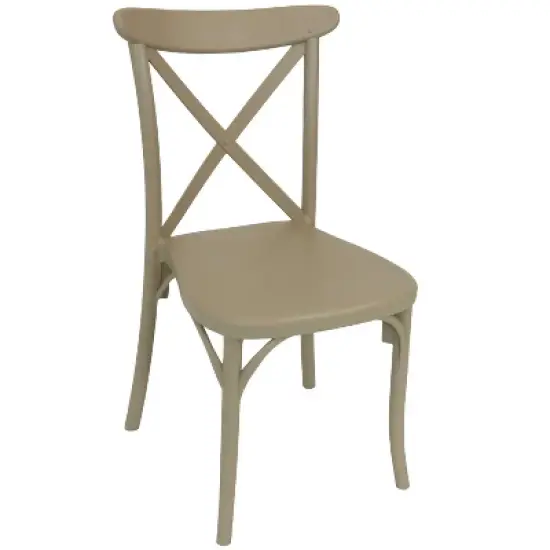 Sunnydaze All-Weather Commercial-Grade Bellemead Indoor/Outdoor Patio Furniture Dining Set with Square Table with Folding Top, Tan, 5pc image {5}