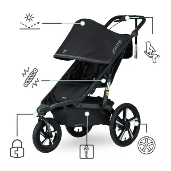 BOB Gear Alterrain Pro All-Weather Jogging Stroller &ndash; Black image {1}