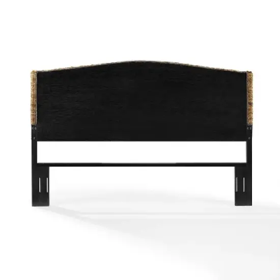 Crosley King Serena Rattan Headboard Banana Leaf: Coastal Style, Pine & Mahogany Frame, No Assembly Required image {4}