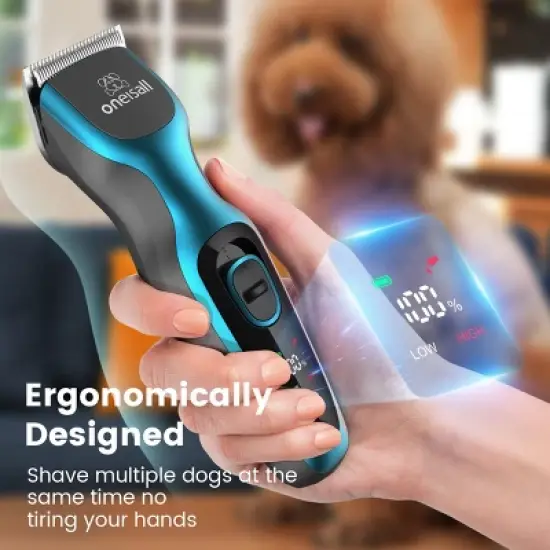 Oneisall DTJ-001 Cordless Dog Clippers for Thick Coats, Rechargeable Grooming Kit w/ Detachable Blade image {6}