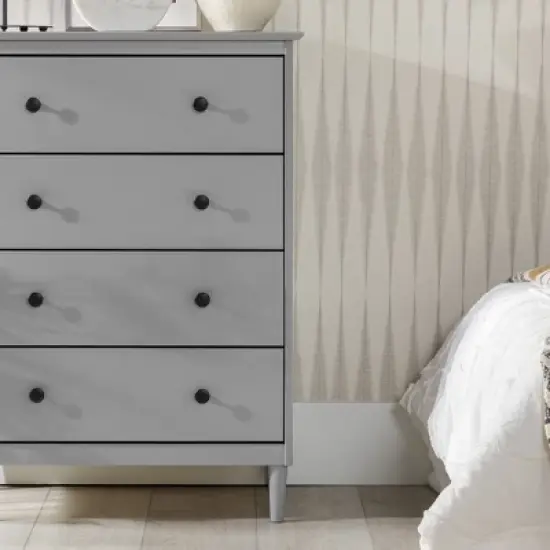 Stiva Classic Mid-Century Modern Vertical 4 Drawer Dresser Gray - Saracina Home image {10}