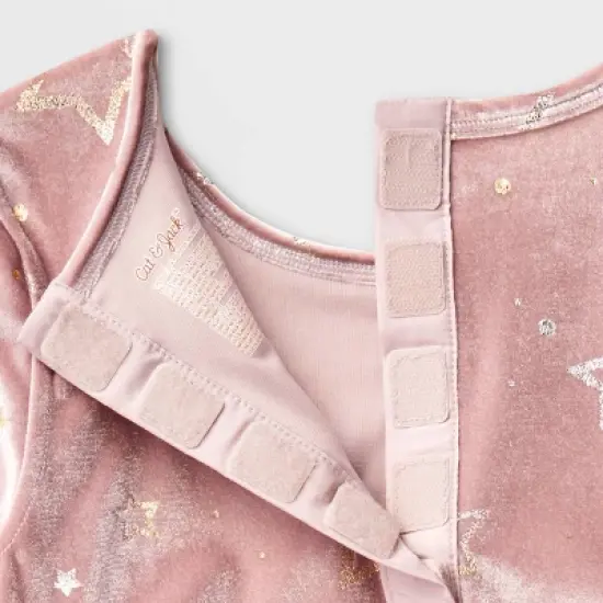 Girls' Adaptive Long Sleeve Star Velour to Tulle Dress - Cat & Jack&trade; Dusty Pink image {2}