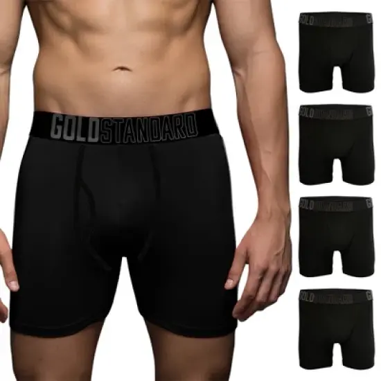 Gold Standard Mens 4-Pack Performance Boxer Briefs Athletic Underwear image {3}