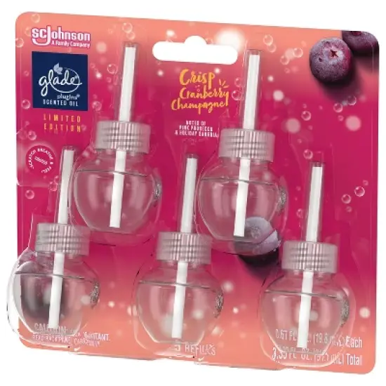 Glade PlugIns Scented Oil Air Freshener - Crisp Cranberry Champagne Refill - 3.35oz/5pk image {8}
