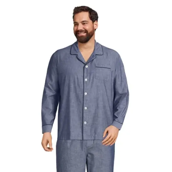 Lands' End Men's Poplin Pajama Shirt image {7}