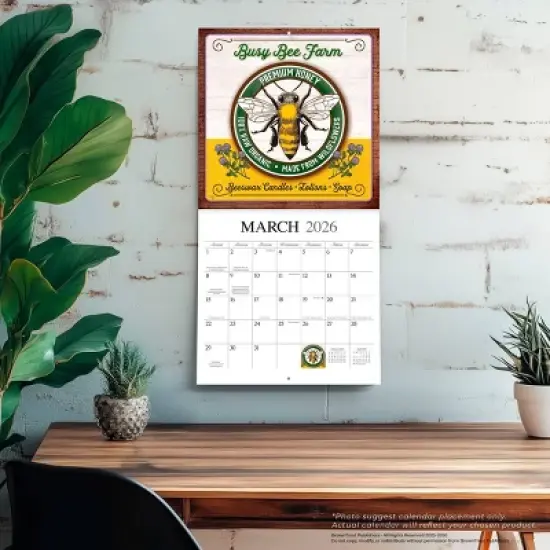 Hopper Studio Farmer's Market 2026 12"x24" Hanging Square Wall Calendar Plastic-Free image {4}