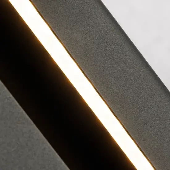 ALOADECOR H15" Matte Black 24W Integrated LED Wall Sconce with Acrylic Shade Modern Outdoor Wall Light with Dusk to Dawn Sensor for Garage image {5}