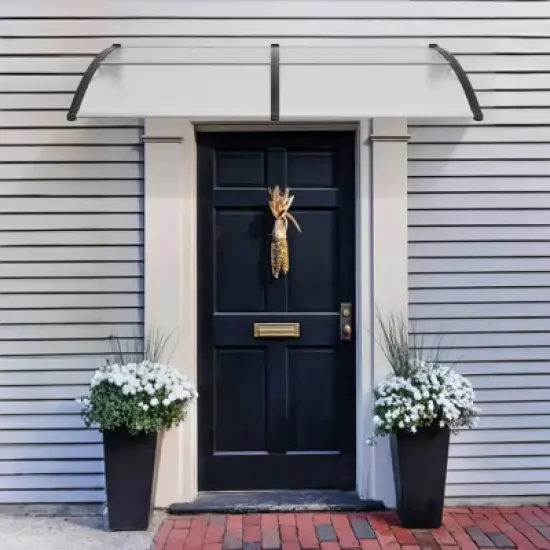 VEVOR Window Door Awning Canopy 40" x 80", UPF 50+ Polycarbonate Entry Door Outdoor Window Awning Exterior, Front Door Overhang Awning image {1}