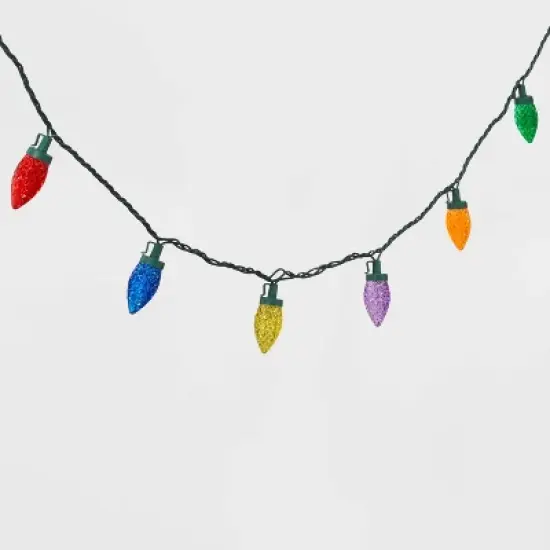 25ct LED C9 Faceted Christmas String Lights with Green Wire - Wondershop&trade; image {2}
