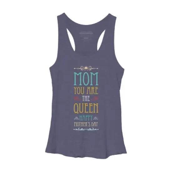 Women's Design By Humans Mother's Day Mom Queen By tmsarts Racerback Tank Top image {4}