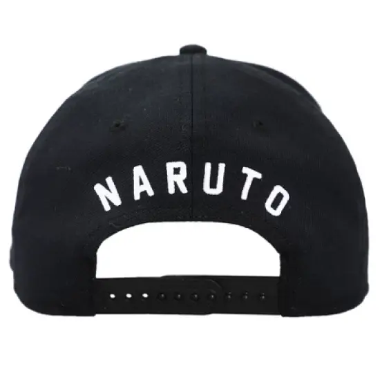 Naruto Anime Cartoon Embroidered Symbol Stretch Fit Black Snapback Hat For Men image {3}