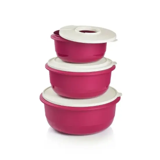Tupperware 7pc Food Storage Ultimate Mixing Bowl Set Berry Pink image {2}
