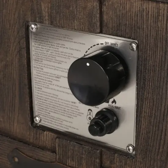 Arnton Outdoor 40000 BTU Rectangle Fire Pit Wood Brown - Christopher Knight Home image {2}