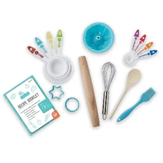 MindWare Playful Chef: Deluxe Baking Utensils and Recipes Kit for Kids &ndash; Ages 4 & up &ndash;  16 Utensils & 5 Healthy Recipes image {1}