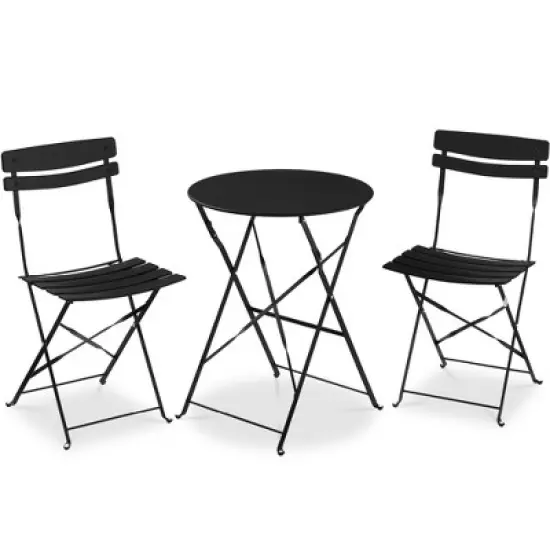 Best Choice Products 3-Piece Small Bistro Set, Folding Patio Furniture Set of 2 Chairs and Table image {11}