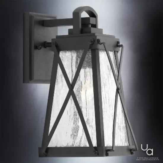 Urban Ambiance Luxury English Country Outdoor Wall Light,  11-1/2"H x 6"W,  Midnight Black Finish, UHP1051 image {2}