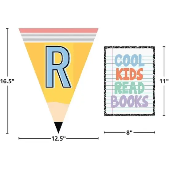 Teacher Created Resources Cool for School Read Pennants Bulletin Board Set 12/Set (TCR9302) image {1}