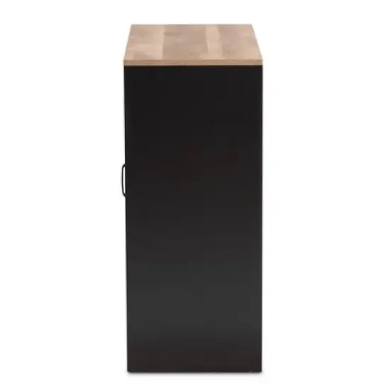 Connell Two-Tone Wood and Metal Sideboard Buffet Natural Brown/Black - Baxton Studio image {3}