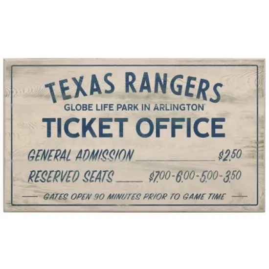 MLB Texas Rangers Baseball Sign Panel image {4}