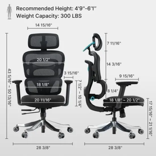 EUREKA ERGONOMIC Axion, Ergonomic Gaming Chair image {15}