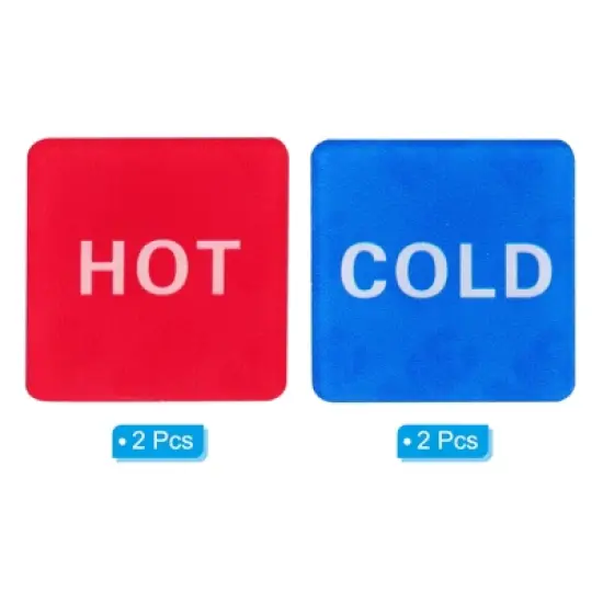 Unique Bargains Acrylic Decor Faucets Sinks Self Stick Hot/Cold Water Label image {2}