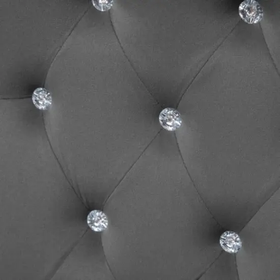 Vinsetto Home Office Chair, Velvet Computer Chair, Button Tufted Desk Chair with Swivel Wheels, Adjustable Height, and Tilt Function, Dark Gray image {4}