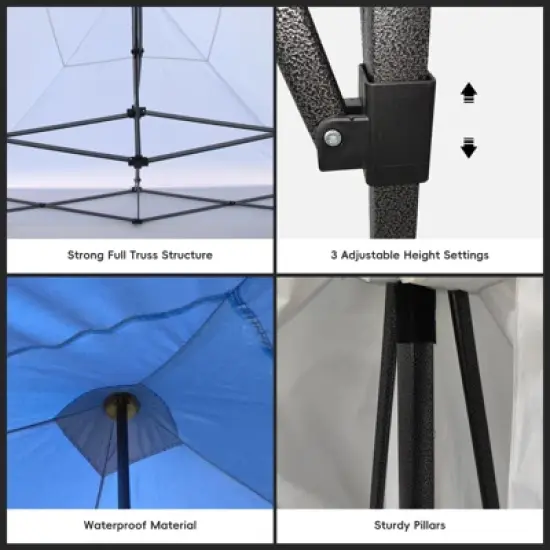 10x10 Ft Pop Up Canopy Tent, Portable Heavy Duty Canopy with Wheeled Carry Bag, 4 Sandbags, UV Protection, Waterproof Canopy for Outdoor Parties image {1}