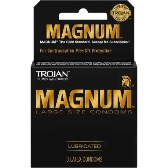 Trojan Magnum Large Size Lubricated Latex Condoms, 3 Count image {6}