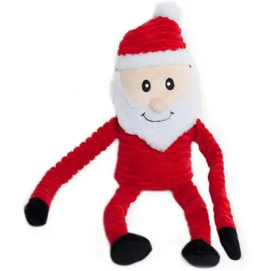 ZippyPaws Holiday Crinkle - Squeaky Plush Dog Toy (Santa, Large) image {1}