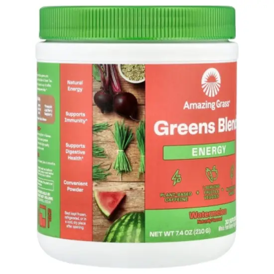 Amazing Grass Greens Blend, Energy, Watermelon, 7.4 oz (210 g) image {3}