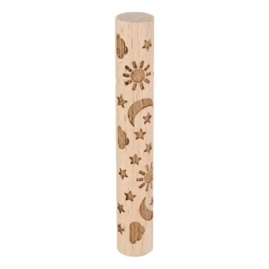 Unique Bargains Wood Clay Grain Texture Carved Fine Baking DIY Rolling Pins image {12}
